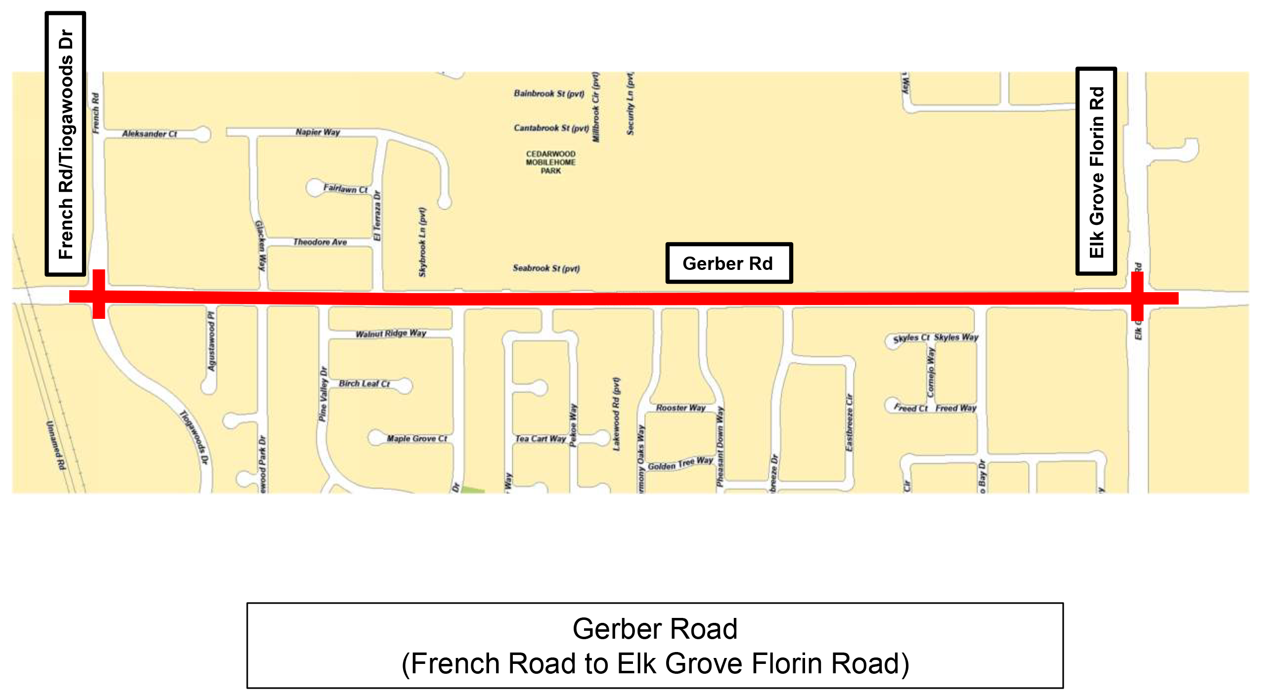 Map of project location Gerber road  french road to elk grove florin roa