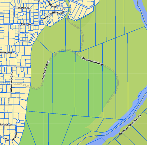 Map of the project area at Ancil Hoffman park
