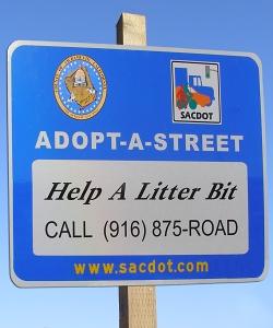 Adopt-A-Street sign. 