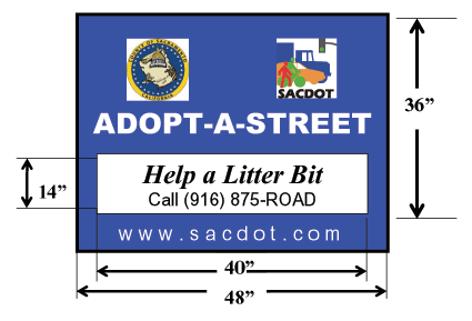 Sample adopt-a-street sign.