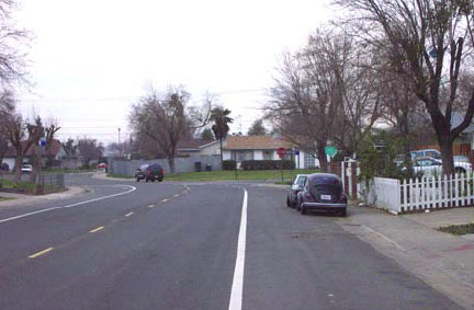 Photo of centerline-edgeline lane striping.