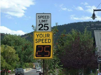 Photo of speed feedback sign.
