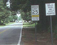 Photo of speed limit sign.